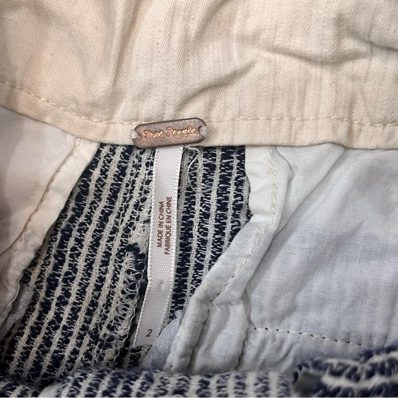 Free People boho Light at Sunrise Crop Pants (Size: 2) blue cream - Picture 7 of 8